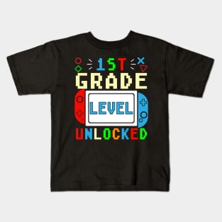 1st Grade Level Unlocked Video Game Kids T-Shirt